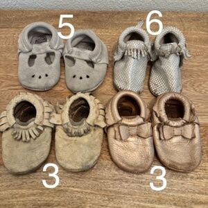 Freshly Picked Moccasins, 4 pairs sizes 3, 5, and 6